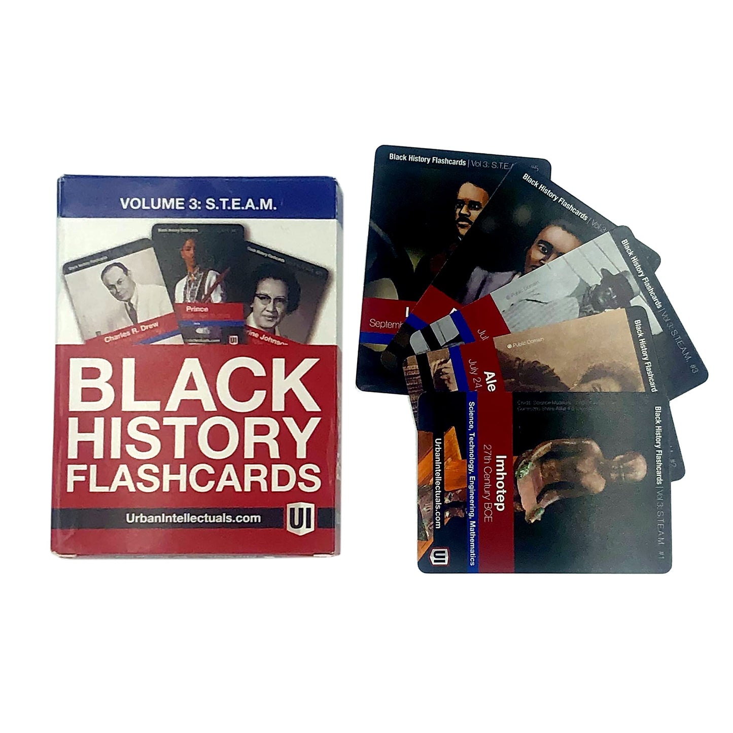 Urban Intellectuals Black History Flashcards - Volume 3 STEM & Arts Edition - Educational Trivia Cards for Adults & Classroom Activities