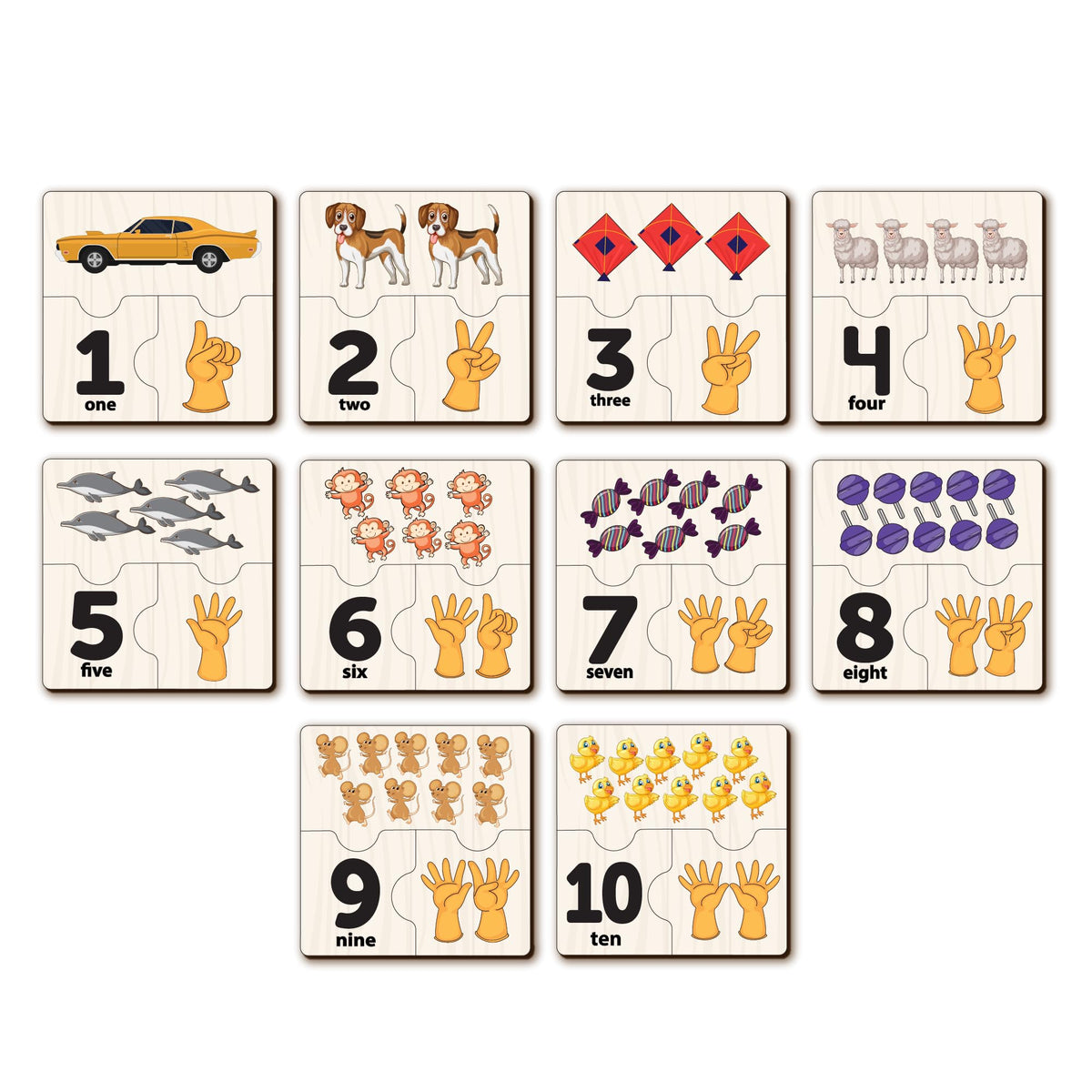 Yay Play 110 Number Matching Puzzles SelfCorrecting Learning Numbers Puzzles Counting Toys For Toddlers Kids Ages 35  Educat