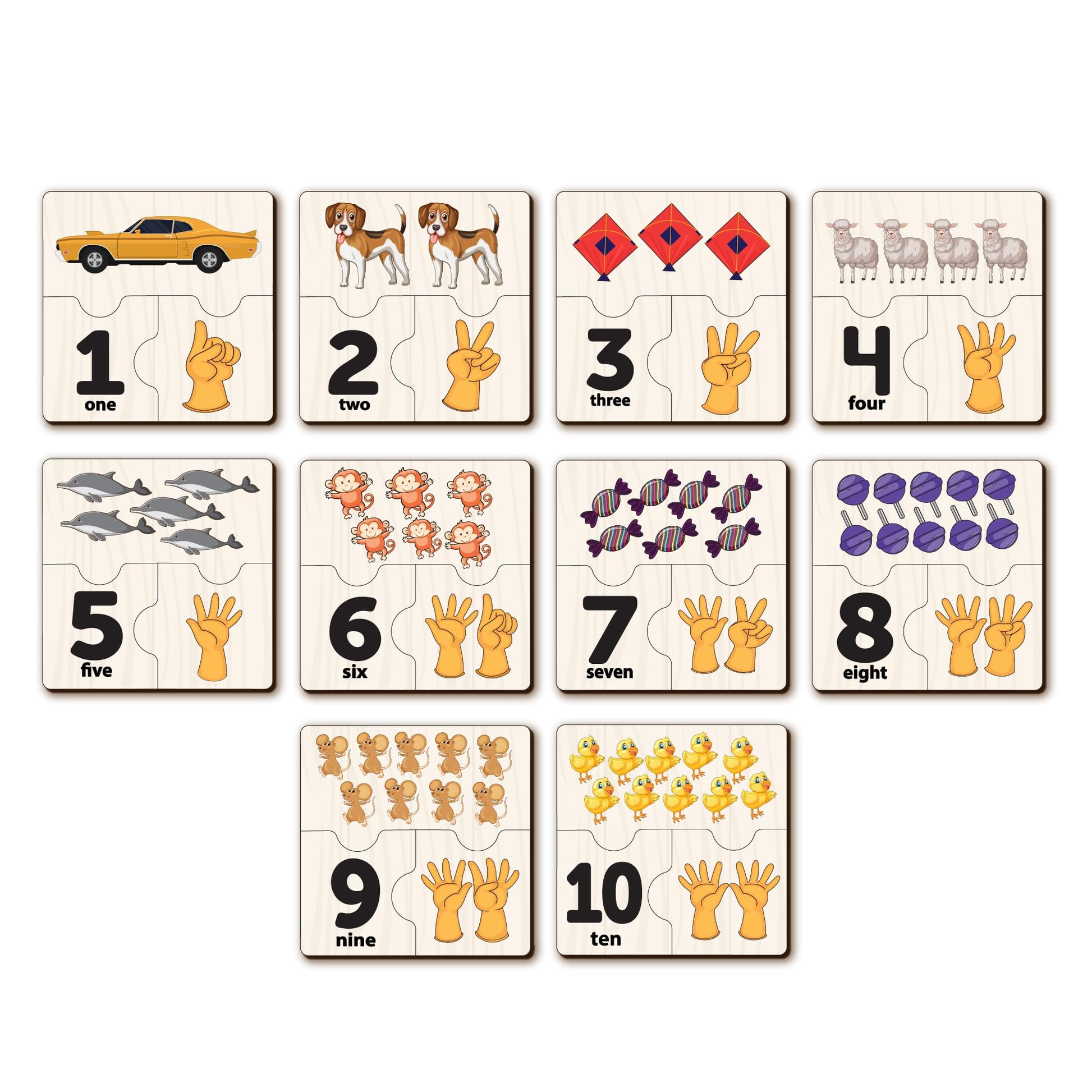 Yay Play 110 Number Matching Puzzles SelfCorrecting Learning Numbers Puzzles Counting Toys For Toddlers Kids Ages 35  Educat