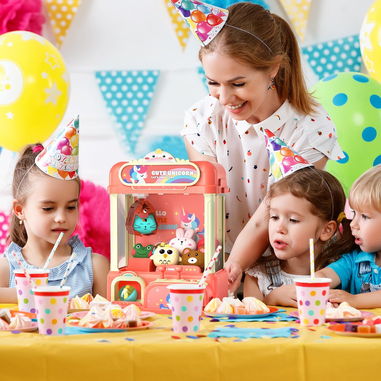 Dolive Claw Machine For Kids, Electronic Arcade Game Indoor Toy For Girls, Candy Vending Prizes Claw Game Machine Toys For Party Birthday For 6 7 8 9 Year Old,With Lights Sounds