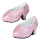 Sophia'S Sparkling High Heels With Closed Toes And Glitter Platform Pumps For 18 Inch Dolls, Pink
