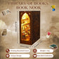 Criolpo Book Nook Kit - Diy Doll House Booknook, Book Nook Miniature Kit For Bookshelf Doll Houses For Adults Teen Halloween, 3D Wooden Puzzle Bookends With Sensor Led Light
