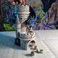 Forged Dice Co. Dragon’S Keep Dice Tower - Hand Painted Dice Rolling Tower Castle With Led Lights, Made From Heavy Duty Resin - Compatible With Dnd Accessories, D&D 5E, And Standard Rpg Dice (Blue)