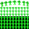 Croblissful 50 Pcs Mini Alien Figures Glow In The Dark Space Ship Tiny Small Alien Figurine For Easter Toys Bulk Gift Space Part