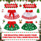 6 Pieces Santa Clothing Elf Dance Skirt Set Christmas Elf Skirts For Christmas Doll Holiday Decorations (Not Include Doll)(Stylish Style)