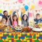 3Pcs Building Block Party Tablecloths For Boys Kids Colorful Building Plastic Table Cover Blocks Themed Birthday Party Supplies