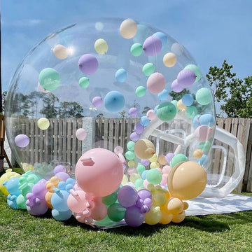 Inflatable Bubble House for Kids, 13Ft Clear Blow Up Balloon Dome with 6.5'L Tunnel, Outdoor Transparent Commercial Grade PVC Bu