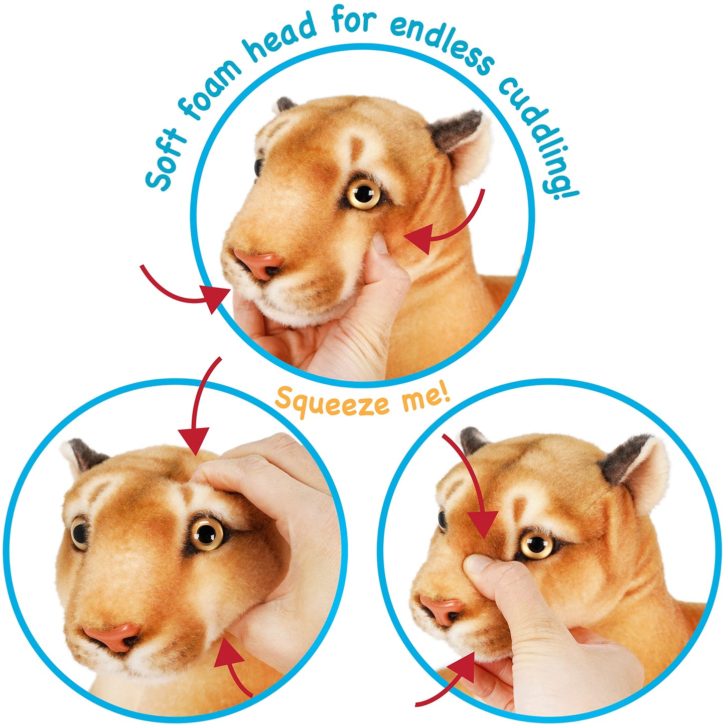 TigerHart 18" Monique The Mountain Lion Plush Stuffed Animal - White Polyester