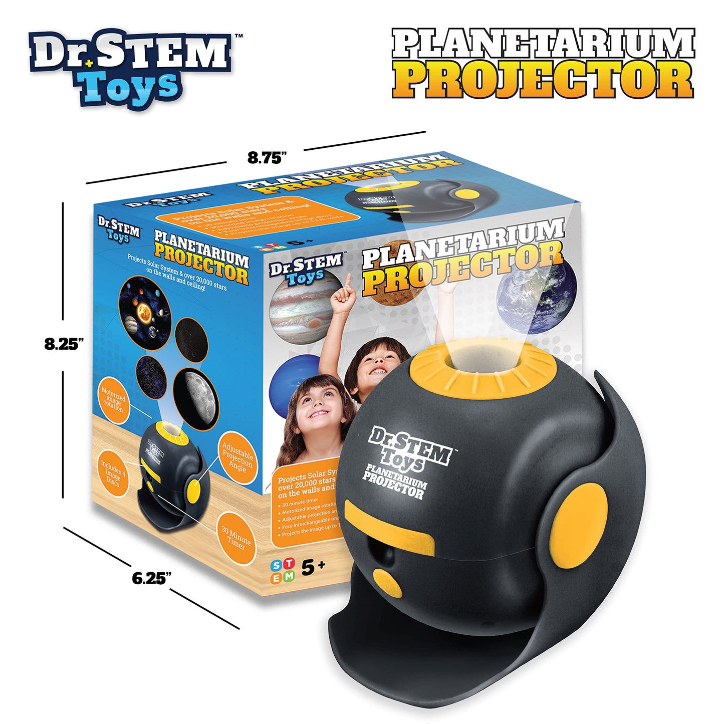 Dr. STEM Toys Star Projector for Kids 5 & Up | Rotating Planetarium Projection Lamp Lights Up Your Childs Room with a Whole Gala