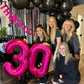 30 Balloon Number, Hot Pink Number 30Th Birthday Balloons 40 Inch, 30 Years Old Hot Pink Birthday Decorations For Men Women, 30T