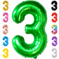 Katchon, Giant Dark Green Number 3 Balloon - 40 Inch | Three Rex Birthday Party Decorations | Green 3 Balloon Number For Dinosaur Balloons | Green Three Balloon For Three Rex Birthday Decorations Boy