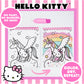 Hello Kitty Aqua Art Pad, 4 Art Pages, On The Go Reusable Water-Reveal Activity Pad, Mess Free Arts And Crafts, Paint With Water Brush Set, Kids Toys, Sanrio Stuff, Hello Kitty Craft Kits For Kids 3+