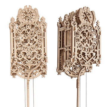 WOODEN.CITY Royal Wall Clock Kit 3D Puzzle  Wooden Clock Model - 126 Pieces  Mechanical Pendulum  Coin-Operated  Rococo Style  Expert  Unisex  Ages 14+  WR314