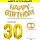 Shuntai 30Th Birthday Decorations For Him Her 30 Balloon Numbers Gold Jumbo Number 30 Foil Mylar Digital Balloon With Gold Lette