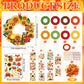 Hollowfly 48 Sets Thanksgiving Wreath Crafts DIY Give Thanks Wreath Hanging Ornaments Make Your Own Paper Grateful Crafts for Fa