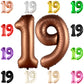 Katchon, Brown 19 Balloon Number - Giant, 40 Inch | 19 Balloons For 19Th Birthday Decorations | Number 19 Balloons Foil | 19 Birthday Balloons For 19 Birthday Decorations | Brown 19 Number Balloons