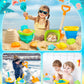 Duducofu Collapsible Beach Sand Toys For Kids Toddlers, Collapsible Sand Bucket With Sifter Shovels Set With Mesh Bag And Sand M