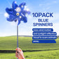 Battife 10 Packs Blue Pinwheels For Yard And Garden, Sparkly Reflective Pinwheel For Scare Birds Away, Wind Spinner Deterrent Ou