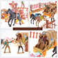 PowerTRC 58 Pcs Wild West Cowboys and Indians Plastic Figures Toys Play Set, Toy Figure Action Soldiers and Native American Acce