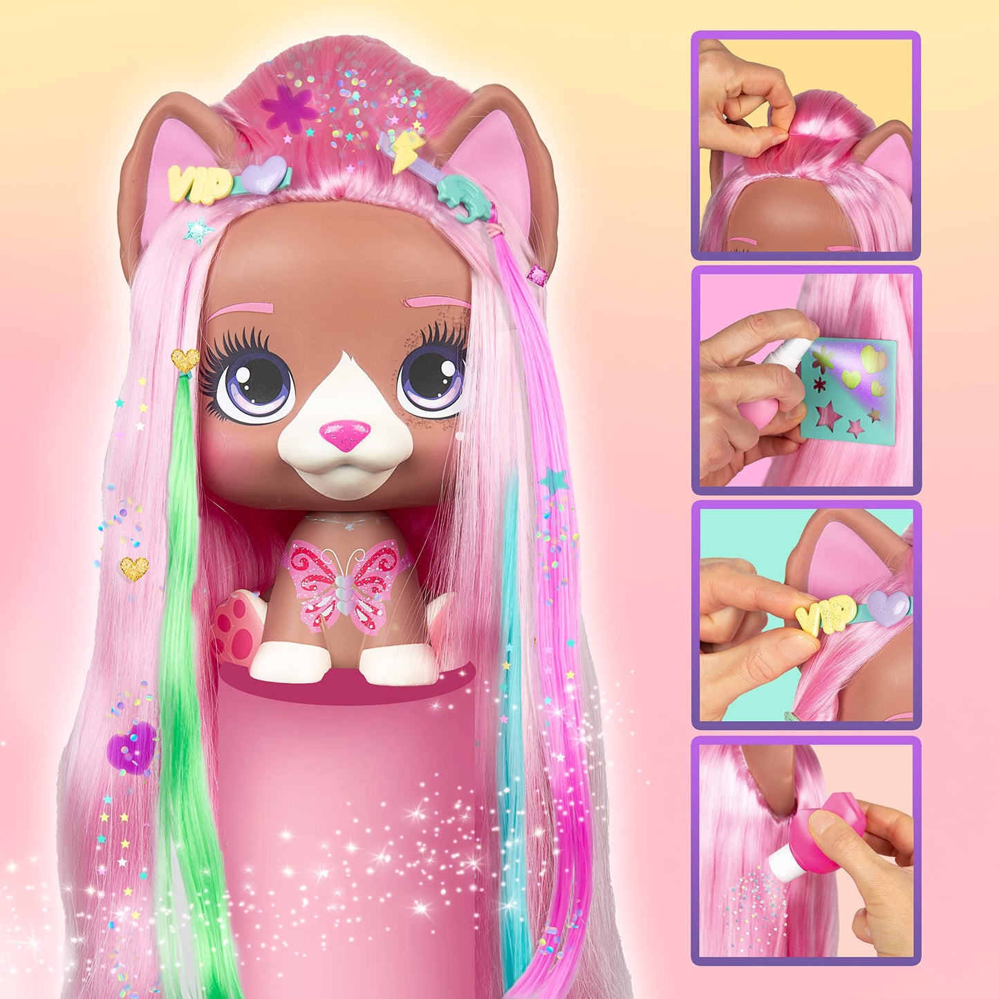 Imc Toys Color Boost - Mega Vip Pet Nyla | Styling Head, 30+ Accessories, Kids Age 3+, Multi