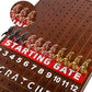 Grhonior 21 Inches Horse Racing Board Game Wooden Finish Line Race Horse for Family and mature-themed Party with 11 Metal Horses Classic Card and Dice Horse Track Tabletop Game Nights