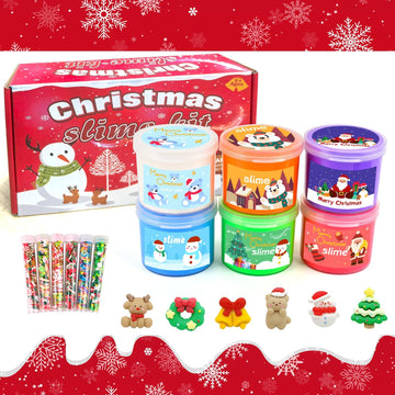 Christmas 6 Pack Butter Slime,Christmas Stocking Stuffers For Kids,Toys Kit Xmas Gifts For Classroom Party Favors For Girls Boys