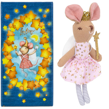 LEVLOVS Tooth Fairy Mouse Stuffed Animal|Linen Mouse Toy|Mouse Family|Cotton Mouse|Fairy Mouse|Mini Dolls Set|Fabric Doll Mice T