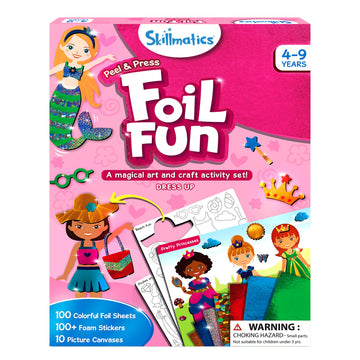 Skillmatics Foil Fun - Dress Up, No Mess Art For Kids, Craft Kits & Supplies, Diy Creative Activity, Travel Toys, Gifts For Girls & Boys Ages 4, 5, 6, 7, 8, 9, Travel Toys