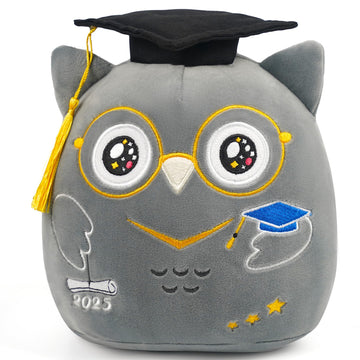 Graduation Owl Stuffed Animal: 8-Inch 2025 School Graduation Anniversary Owl Plush Toy Cute Commemorative Stuff Plushies, Kinder