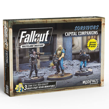 Modiphius Fallout Wasteland Warfare: Survivors: Capital Companions - 3 Miniatures, 32Mm Unpainted Resin Figures, Capital Wave