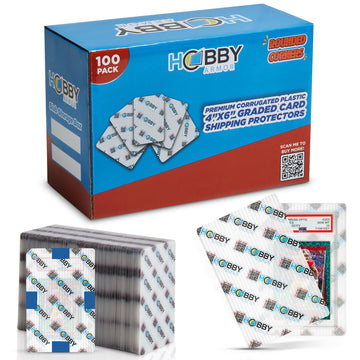 100 Pack Plastic Graded Trading Card Shipping Protector by Hobby protective covering  4 x 6 with Rounded Corners  Translucent Vibrant Multi-Color Plastic Card Protector to Guard Cards from Dings  Cardboard Alt