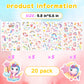 Cute Pink Unicorn Adhesive Stickers Rainbow Magical Star Unicorn Stickers 715 Count For Girls Toddlers Birthday Invitations Envelopes Decorations Party Goodie Gifts Bags Decor School Class Rewards