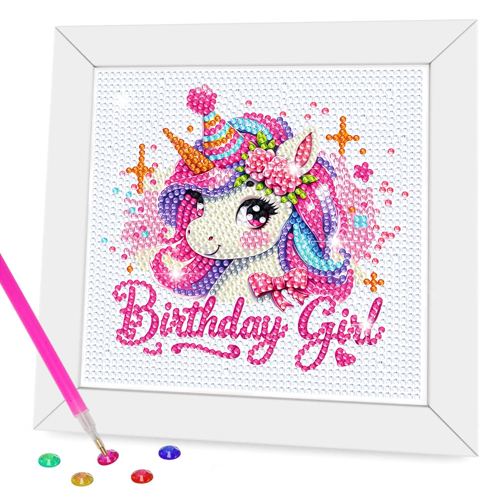 Diamond Art Kits for Kids - Arts and Crafts for Kids Ages 8-12 - Diamond Art Painting with Wooden Frame - Crafts for Kid Ages 4-