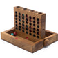 Wooden 4 in-Row Game (Travel Set) | Wood Connect Line Game Traditional Family Board Games | Strategy Game | Classic Table Game enhanced Handmade Unique Gift & Table Accent