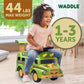 WADDLE Dinosaur Ride On Cars for Toddlers 1-3, Large Dino Rig Carrier, Lights & Sound, Model WD23006FT