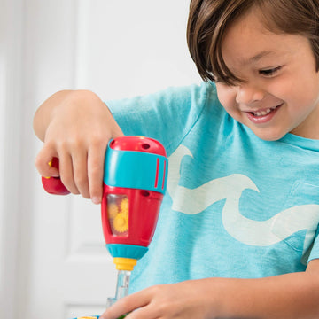 Educational Insights Design & Drill Power Drill, Compatible with Design & Drill Sets, Real Working, Kid-Friendly Toy Drill, Bran