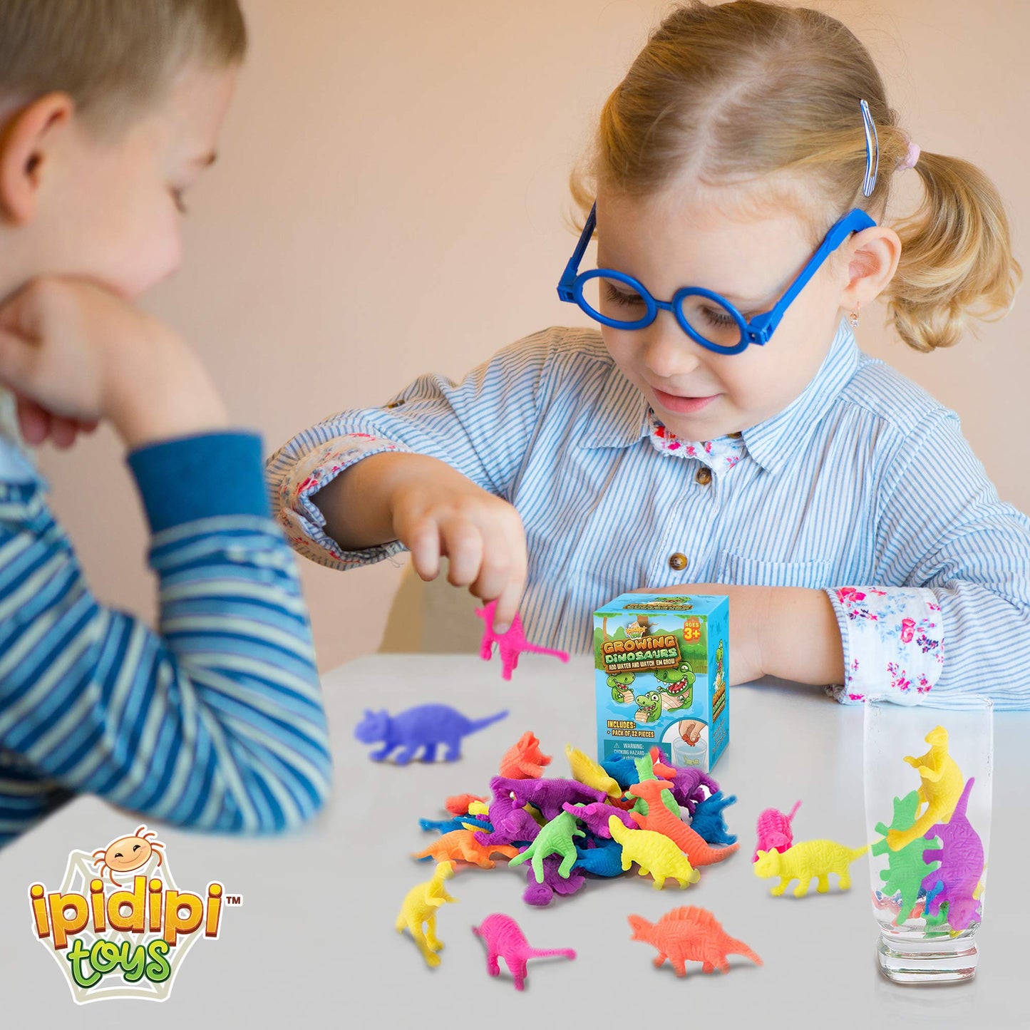 Ipidipi Toys Water Growing Dinosaur Toys For Kids - Dinosaur Party Favors For Kids, Goodie Bag Stuffers, Piñata Stuffers, School Prize Box For Boys, Growing Animals In Water - Pack Of 32
