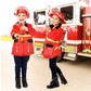 deAO Fireman Costume for Kids - 13 Pcs Toy Set, Red, 12.8 x 10.83 x 4.72 inches, Model 9982, Washable Storage