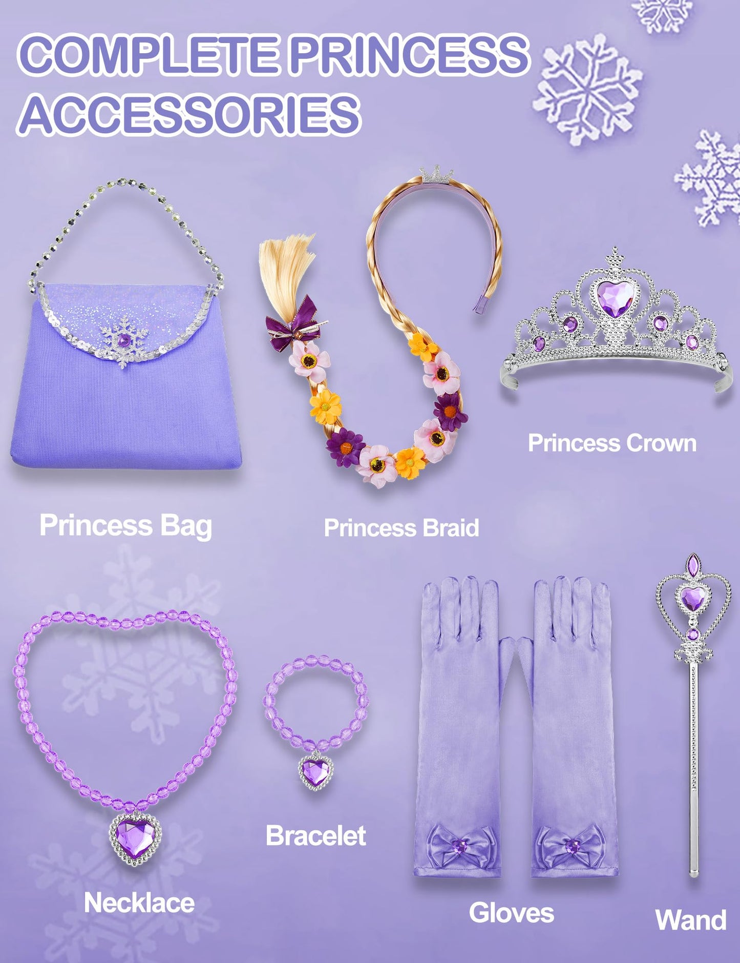 Davvew Princess Dresses For Girls,Light Up Princess Costume For Christmas, Halloween, Birthday Gifts For Age 3-8 Year Old