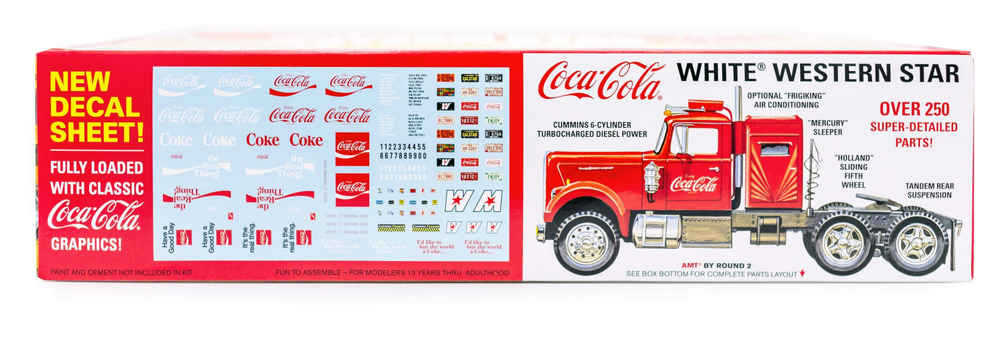 Amt White Western Star Semi Tractor (Coca Cola) 1:25 Scale Model Kit