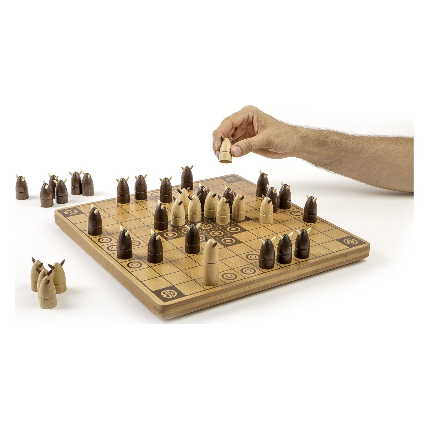Marbles Hnefatafl Strategy Game - Wooden Board for Kids & Adults, Model 6044862, Plastic, Two Player