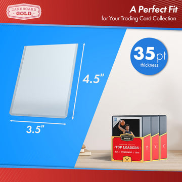 Cardboard Gold - 35pt Top Loaders for Cards - 3000 Count - enhanced 3x4 Inch Trading Card Toploaders - Protect Your Baseball and Sports Cards with These Crystal Clear Hard Plastic Sleeves Protectors