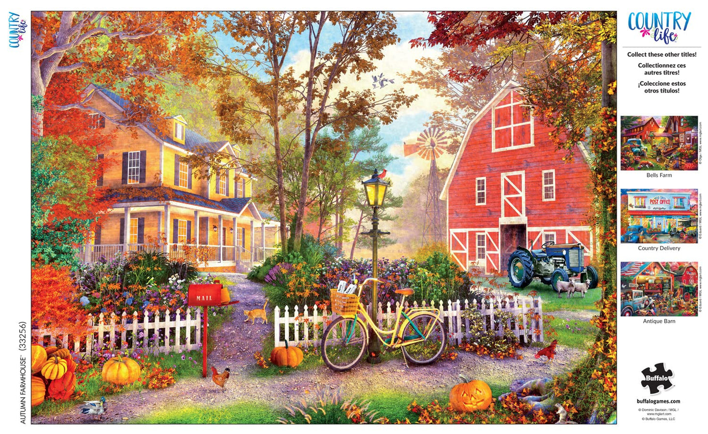 Buffalo Games - Dominic Davison - Autumn Farmhouse - 500 Piece Jigsaw Puzzle For Adults -Challenging Puzzle Perfect For Game Nights - Finished Size Is 21.25 X 15.00