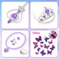 G.C Girls Princess Dress Costume with Wig Toddler Princess Dress Up Clothes Kids Crown Wand Halloween Cosplay Birthday Gifts