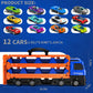 GYYCKTD Cars Truck Set Transport Toy for Kids, Race Track Set with 12 Die-Cast Cars, Trucks Playset, 2-Tier Launching Tracks, Ca