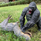 King Kong VS Vastatosaurus Rex Dinosaur Toys with Realistic Rock Action Figure Rampage Gorilla Fight Tarbosaurus Animal Figurine