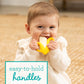 Infantino Lil' Nibbles Textured Silicone Baby Teether - Sensory Exploration And Teething Relief With Easy To Hold Handles, Yello
