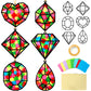 Qyeahkj 36 Set Jewel Suncatchers Crafts for Kids DIY Diamond Window Tissue Paper Craft Kit Jewel Hanging Decor for Summer School