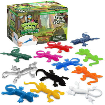 36 Set Sticky Gecko Lizard Toy Party Favor Slingshot, Stretchy Climbers On Wall for Kids, Goodie Bags & End of Year Party Favors