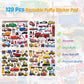 Shangrla Large Puffy Stickers Playset:Construction And Vehicle For Toddlers Boys Kids Travel Airplane Activities Reusable 3D Sticker With Trucks Tractor Police Car Fire Truck Ambulance,Puff Stickers.